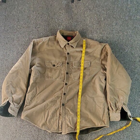 ARROW Vintage Shacket Men's L Tan Corduroy Heavy Flannel Lined Shirt Jacket - Picture 3 of 8
